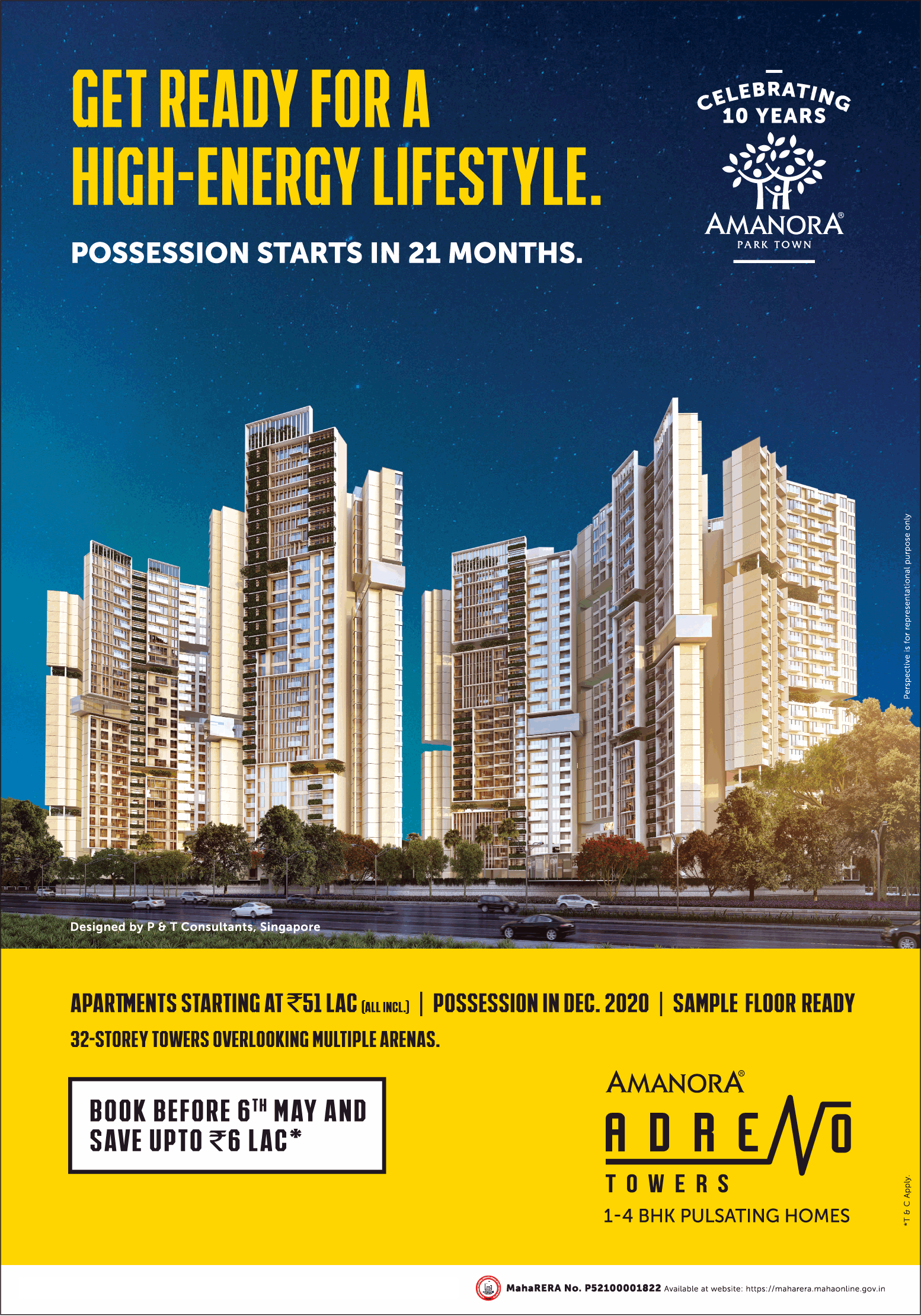 Book before 6th May & save upto Rs. 6 lakhs at  Amanora Park Town in Pune